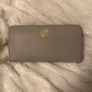 Grey/Taupe Tory Burch Large Continental Wallet